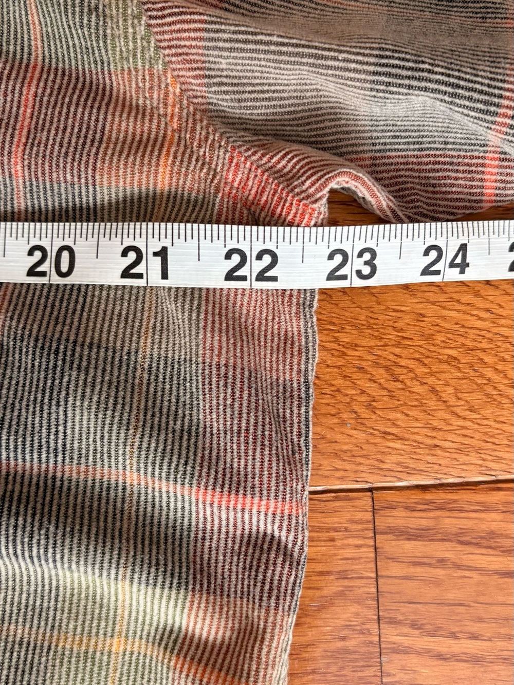 ORVIS Corduroy Button-Down Plaid Shirt in Orange Grey Green Men’s Medium - Picture 13 of 14